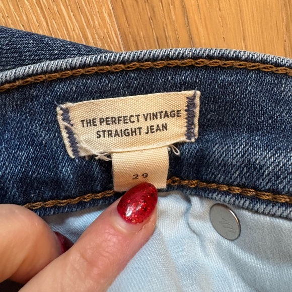Madewell Women's Perfect Vintage Straight Leg Blue Jeans - Picture 6 of 7